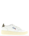 Autry | Medalist Low Sneaker aus Leder | Weiss/Grün | Damen