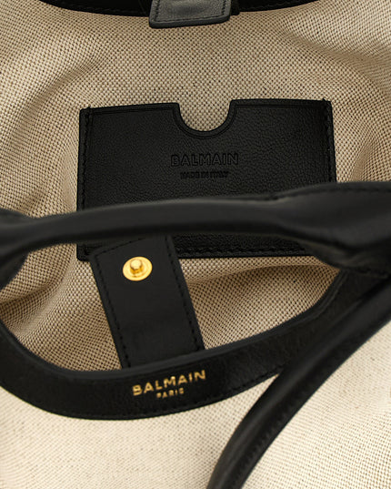 Balmain | Medium Tote Canvas-Shopper | Weiss/Schwarz