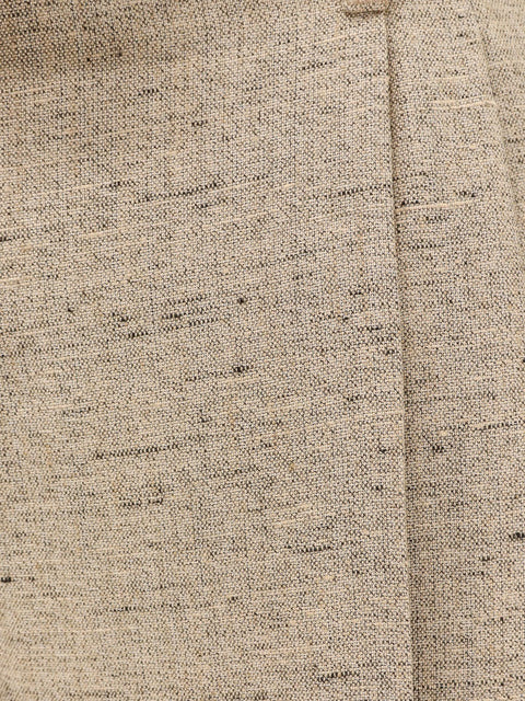 Mélange trousers with belt