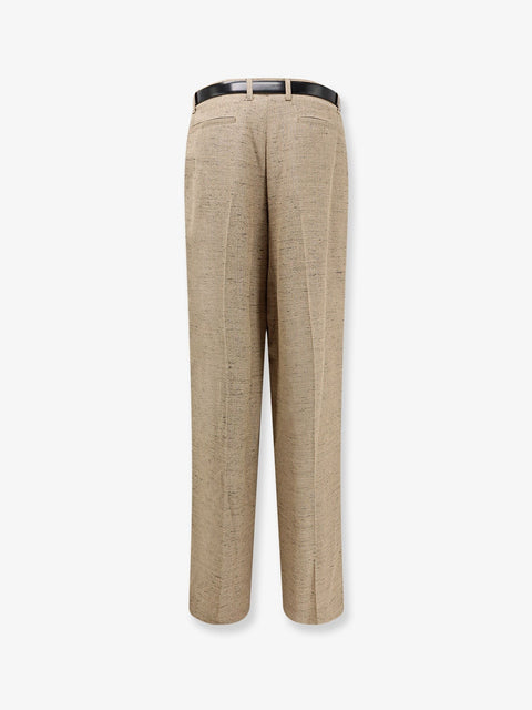 Mélange trousers with belt