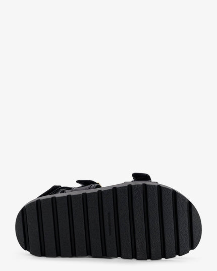 Mellow leather sandals with metal logo on the side