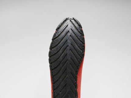 Tyre Sole Laced Driving Loafers, red suede