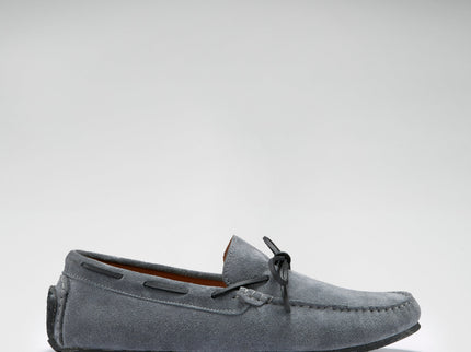 Tyre Sole Laced Driving Loafers, slate grey suede