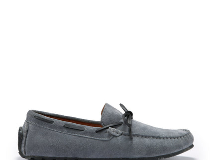 Tyre Sole Laced Driving Loafers, slate grey suede
