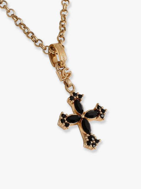 Metal necklace with rhinestone detail