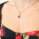 Metal necklace with rhinestone detail