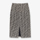 Midi skirt in laminated bouclé fabric