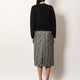 Midi skirt in laminated bouclé fabric
