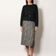 Midi skirt in laminated bouclé fabric