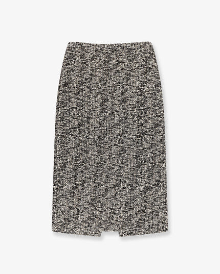 Midi skirt in laminated bouclé fabric