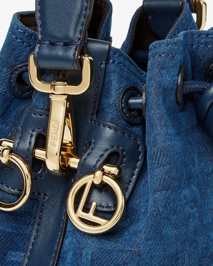 Mon Tresor FF flocked denim crossbody bag