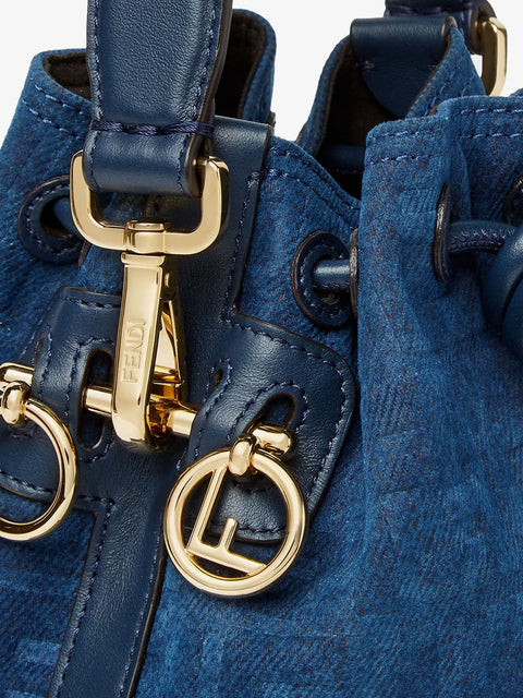 Mon Tresor FF flocked denim crossbody bag