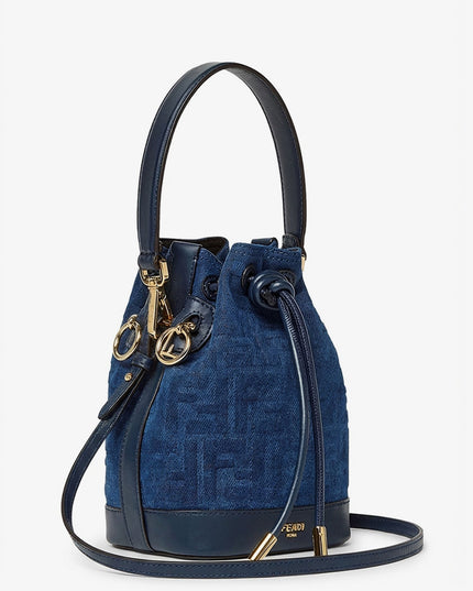 Mon Tresor FF flocked denim crossbody bag