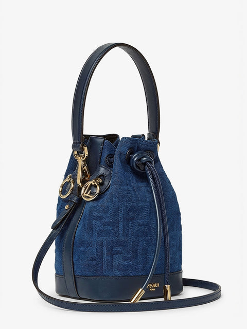 Mon Tresor FF flocked denim crossbody bag
