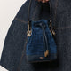 Mon Tresor FF flocked denim crossbody bag