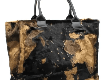 BIG Kuschel Shopper Felltasche mit Kuhmuster und festem Griff in 3 Farben - ModeEcho