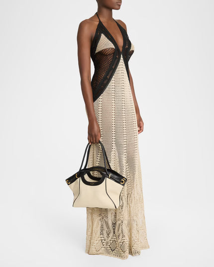 Balmain | Medium Tote Canvas-Shopper | Weiss/Schwarz