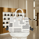 Kuppeltasche mit geometrischem Lasercut – Weiß