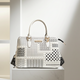 Kuppeltasche mit geometrischem Lasercut – Weiß