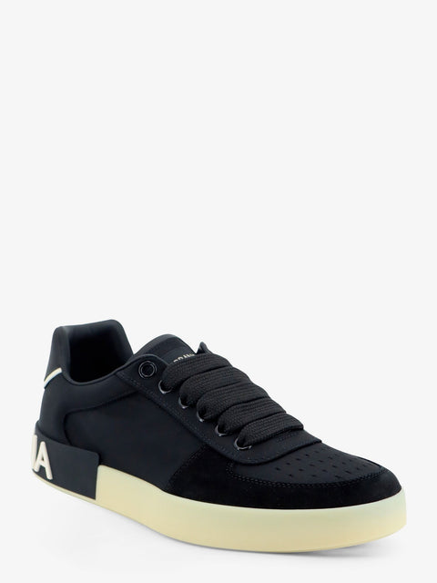 Nylon and suede sneakers with back lettering logo