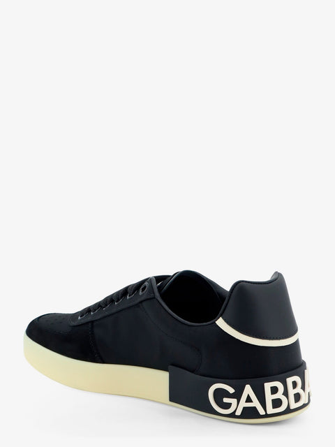 Nylon and suede sneakers with back lettering logo