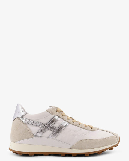 Nylon and suede sneakers
