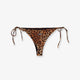 Nylon bikini bottoms with animal print