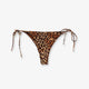 Nylon bikini bottoms with animal print