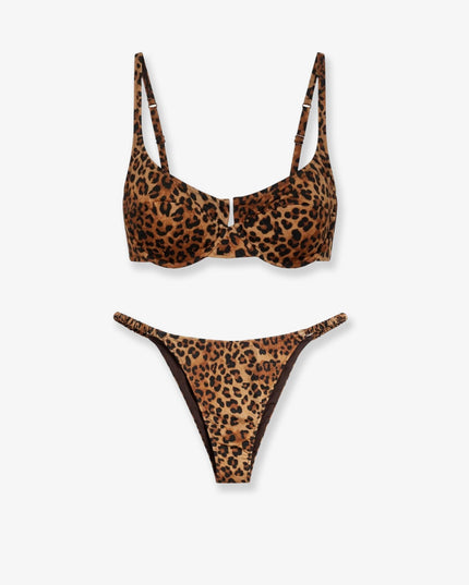 Perlamir nylon bikini with animal print