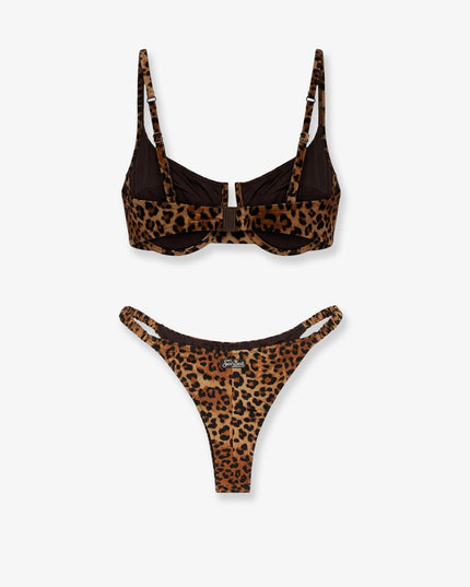Perlamir nylon bikini with animal print