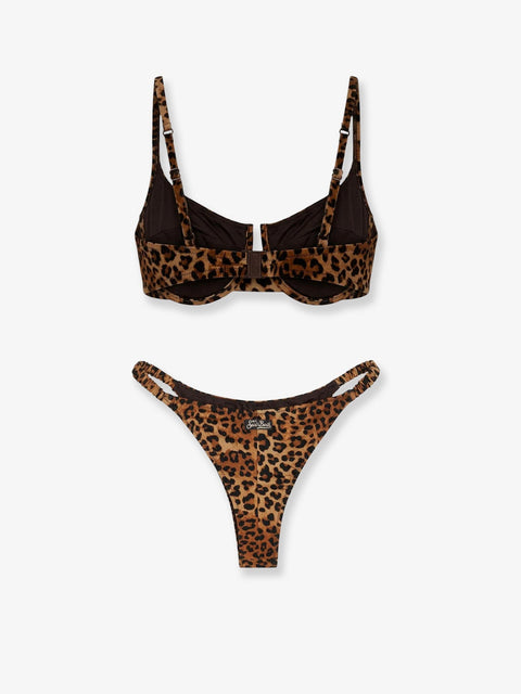 Perlamir nylon bikini with animal print