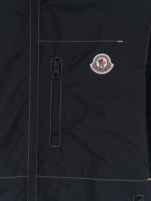 Nylon jacket with cotton inserts