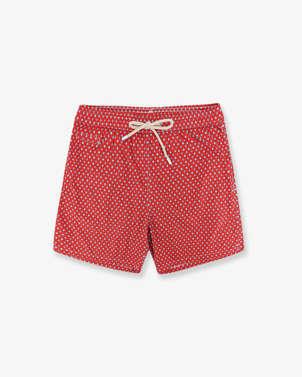 Nylon swim shorts with all-over micro pattern