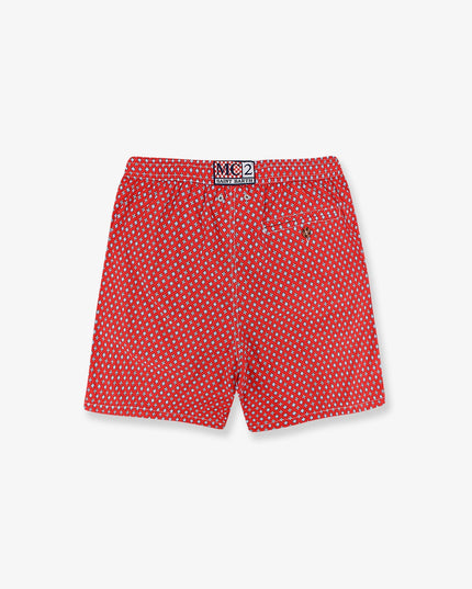 Nylon swim shorts with all-over micro pattern