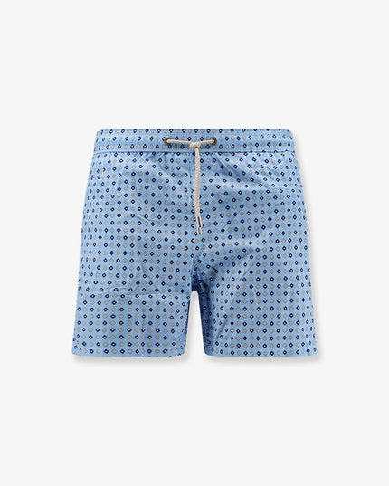 Nylon swim shorts with all-over micro-pattern