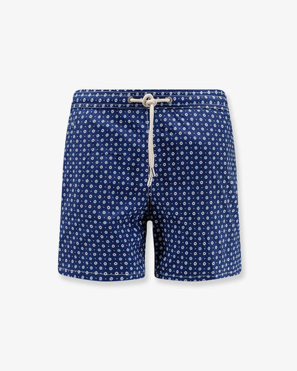Nylon swim shorts with all-over micro pattern