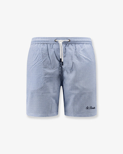 Nylon swim shorts with micro pattern