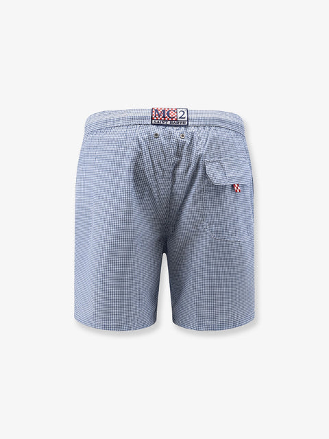 Nylon swim shorts with micro pattern