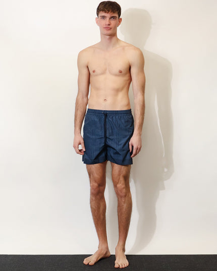 Nylon swim trunks with all-over Gucci Incrocio print