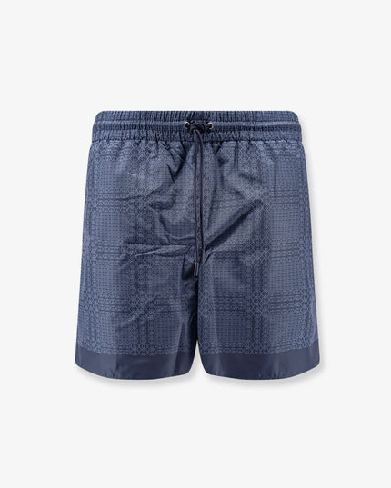 Nylon swim trunks with all-over Gucci Incrocio print