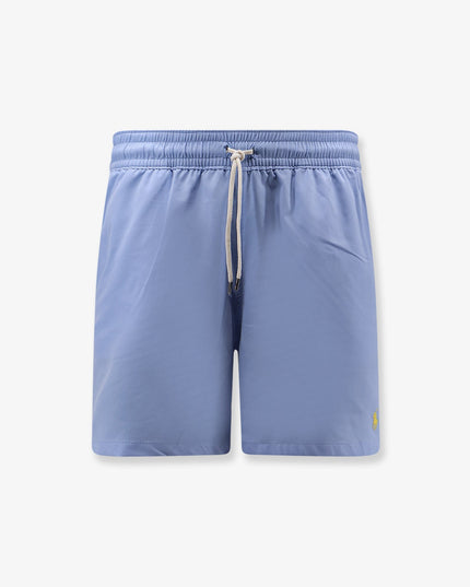 Nylon swim trunks with embroidered logo