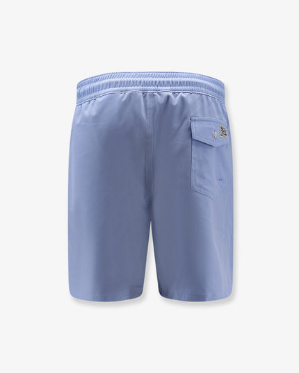 Nylon swim trunks with embroidered logo