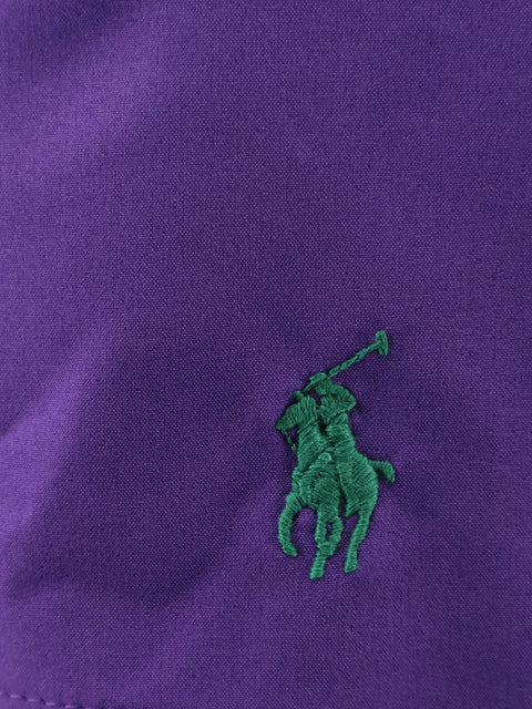 Nylon swim trunks with embroidered logo
