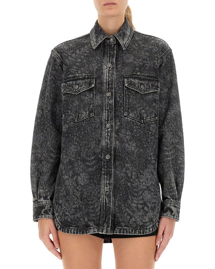 "OLLIE BOYFRIENS" SHIRT WITH LASER FLOWERS