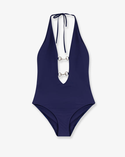 One-piece swimsuit with Horsebit details