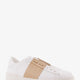 Open leather sneakers