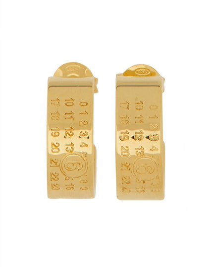 ORECCHINI A CERCHIO CON LOGO "NUMERIC MINIMAL SIGNATURE"