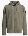 Stone Island | Kapuzen-Sweatjacke mit Logo-Patch | Militärgrün | Herren