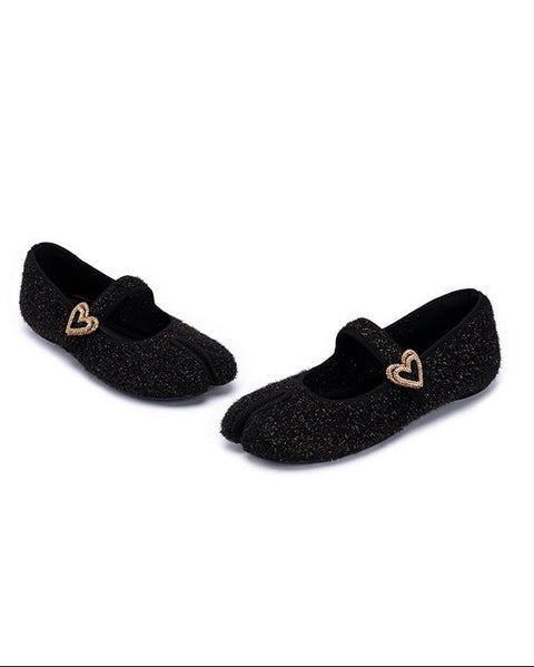 Oriental Split Toe Mary Jane Flat Shoes-4