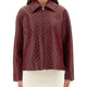OVERSIZED LEATHER JACKET WITH EMBOSSED GG